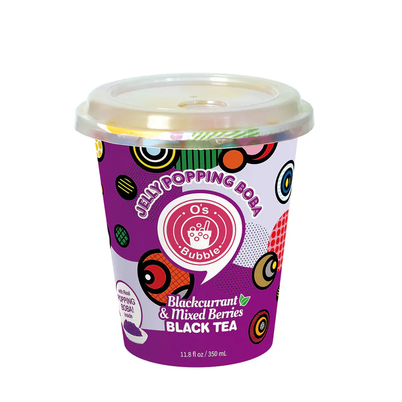 strawberry peach green tea with popping boba strawberry peach green tea with popping boba