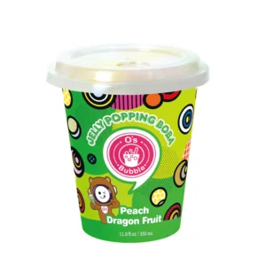 Home peach dragon fruit with popping boba