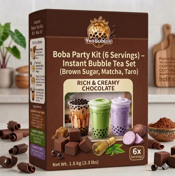 Boba Party Kit (6 Servings) – Instant Bubble Tea Set