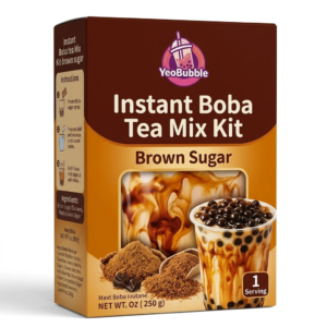 Instant Brown Sugar Bubble Tea Kit – DIY Boba Drink Ready in Minutes